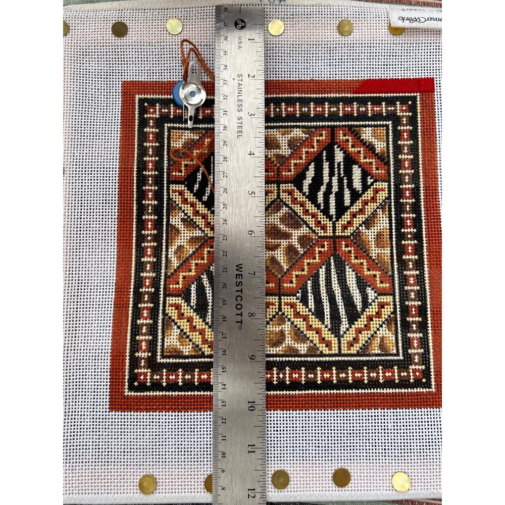 Canvas Works PO31 Animal Print Needlepoint Canvas Kit 15% Finished - Picture 8 of 10